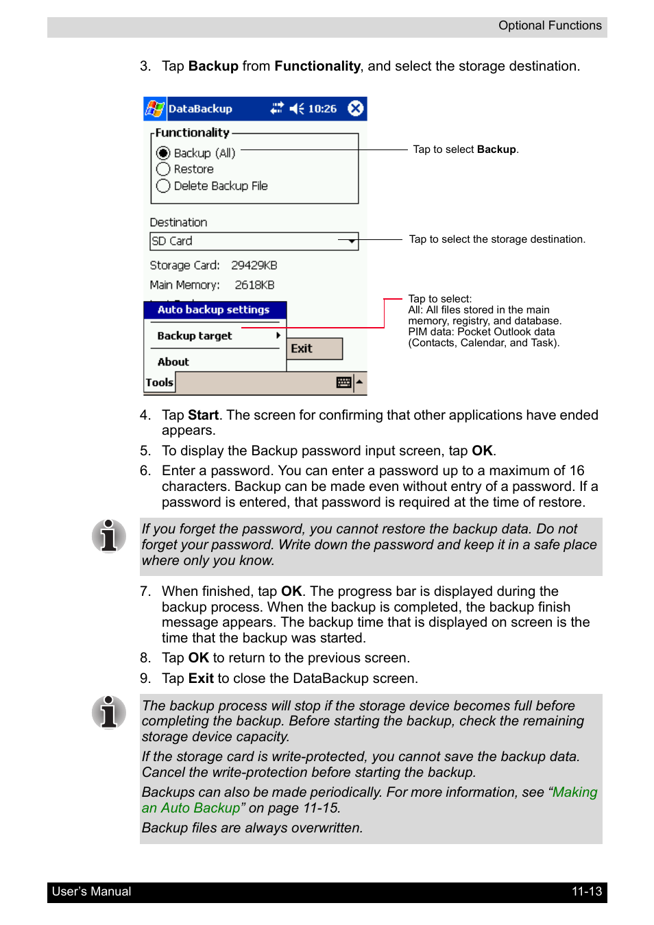 Toshiba Pocket PC e800 User Manual | Page 168 / 223