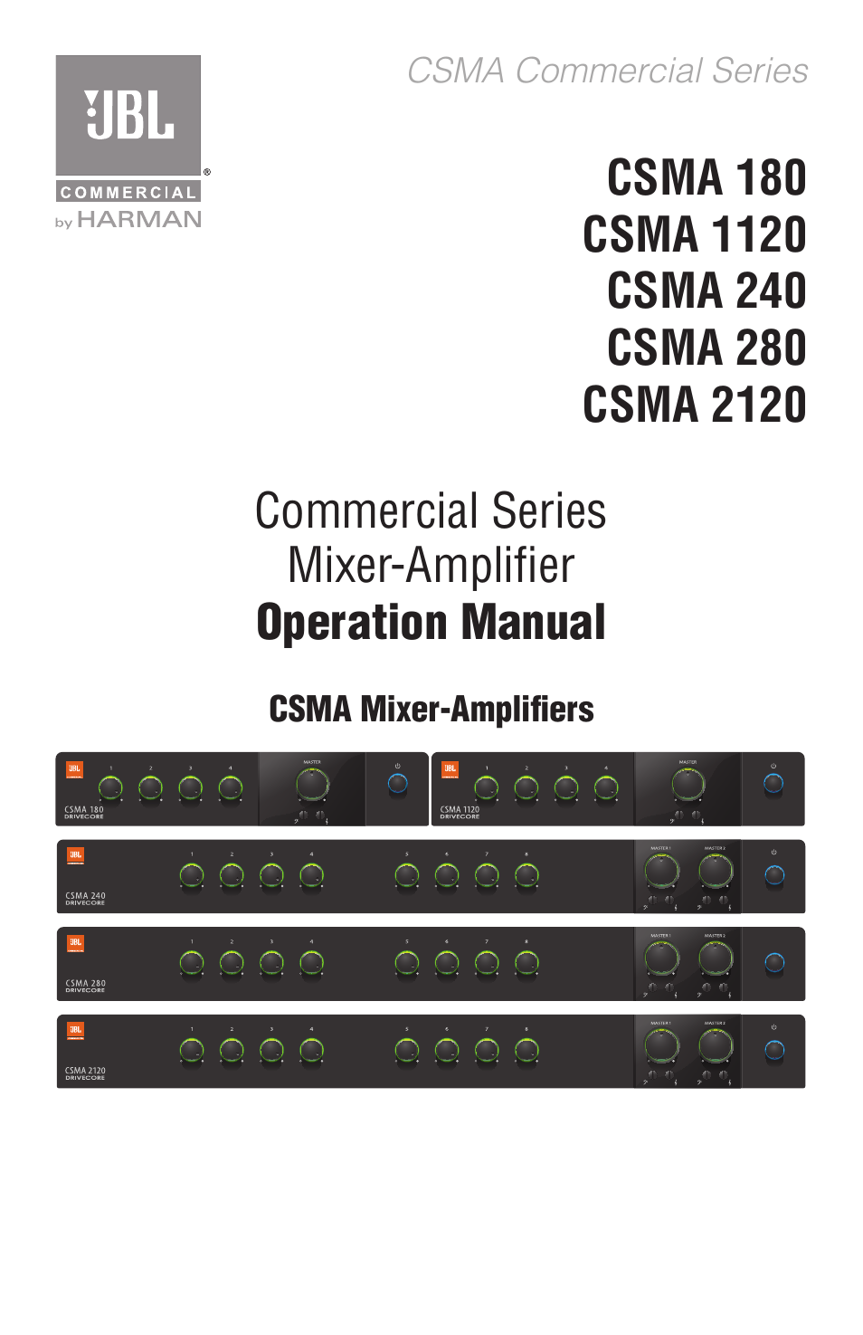 Crown Audio JBL CSMA 180_1120 User Manual | 32 pages