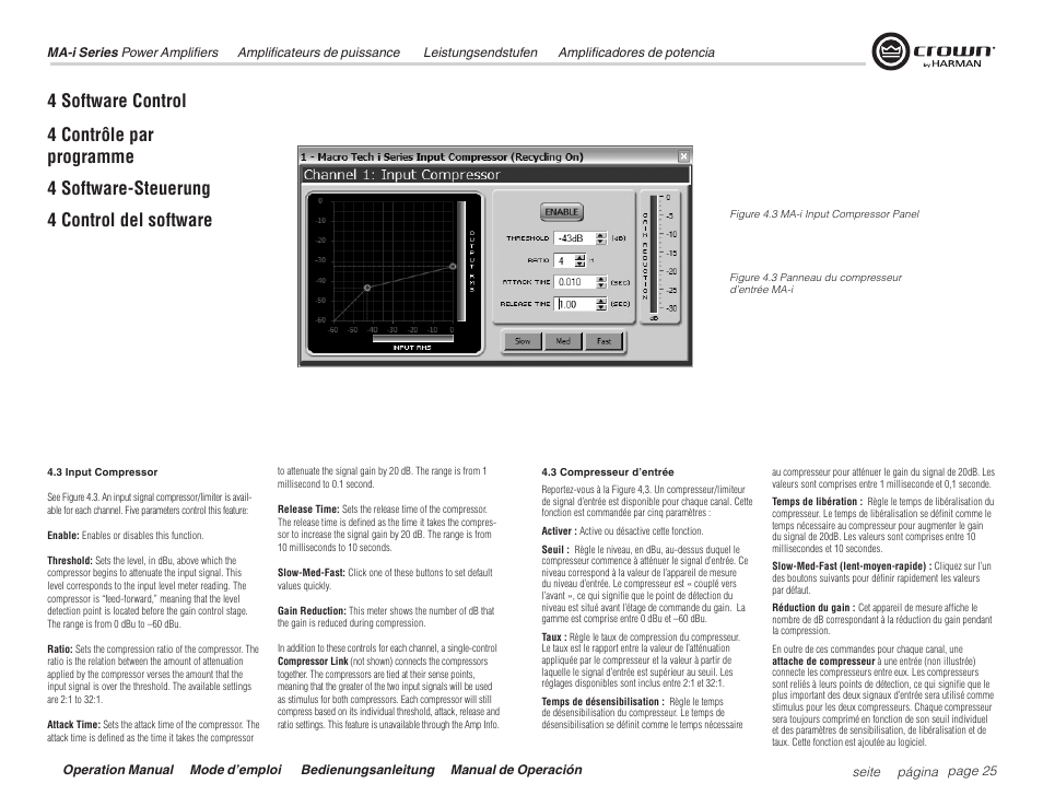 4 software control | Crown Audio Macro Tech i Series User Manual | Page 25 / 52