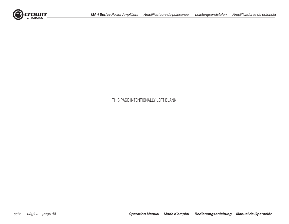 Crown Audio Macro Tech i Series User Manual | Page 48 / 52