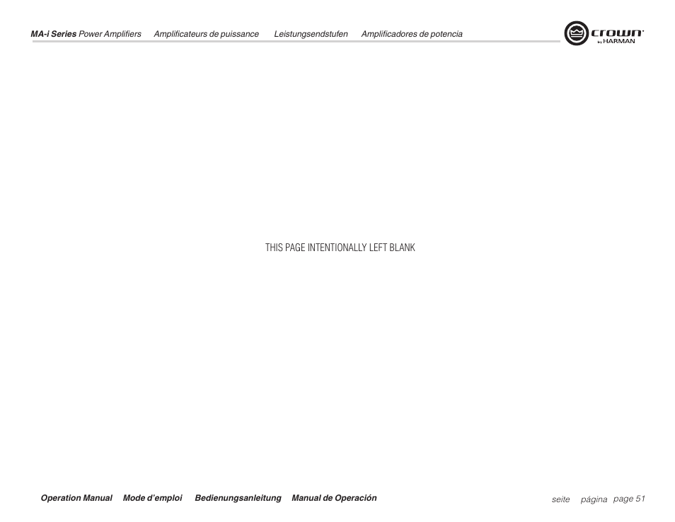 Crown Audio Macro Tech i Series User Manual | Page 51 / 52