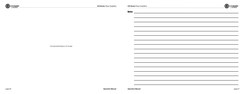 Crown Audio CDi Series User Manual | Page 14 / 15