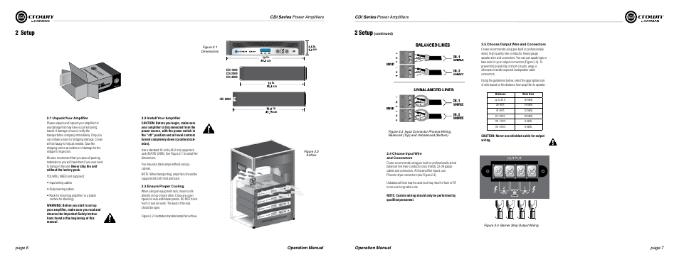 2 setup | Crown Audio CDi Series User Manual | Page 4 / 15