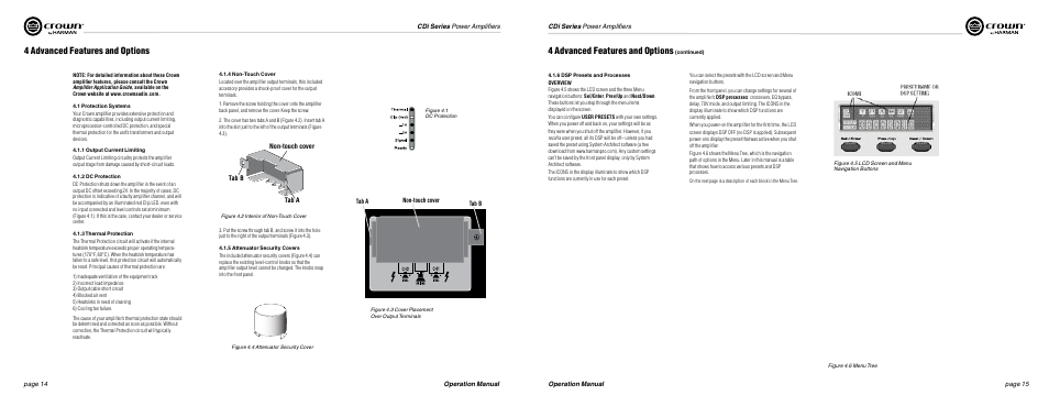 4 advanced features and options | Crown Audio CDi Series User Manual | Page 8 / 15