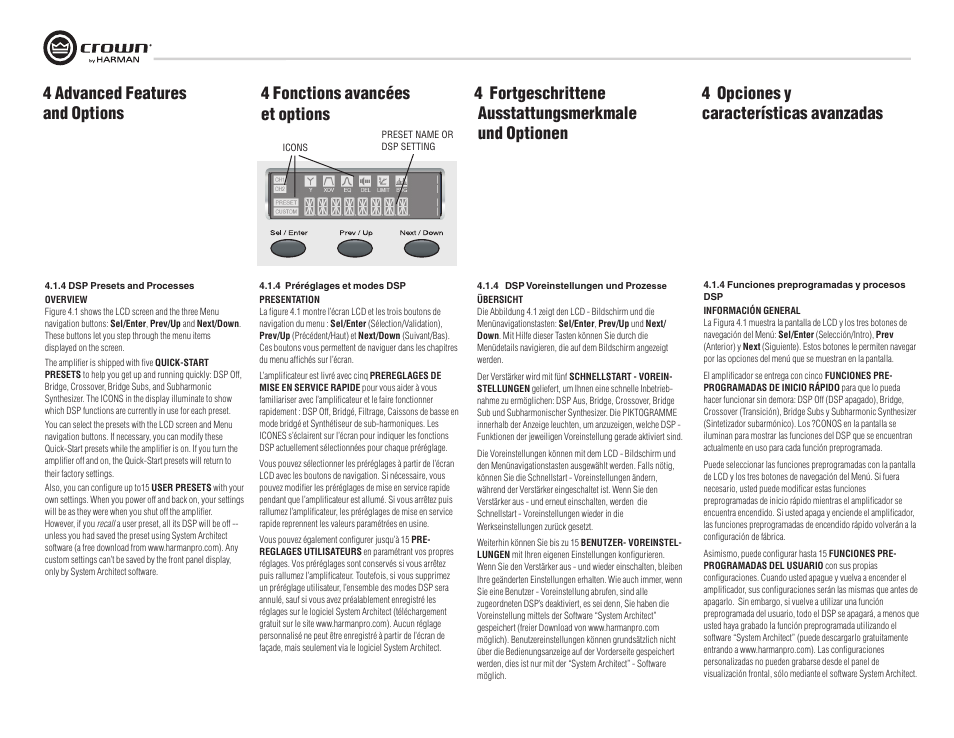 Crown Audio XTi Series User Manual | Page 22 / 48