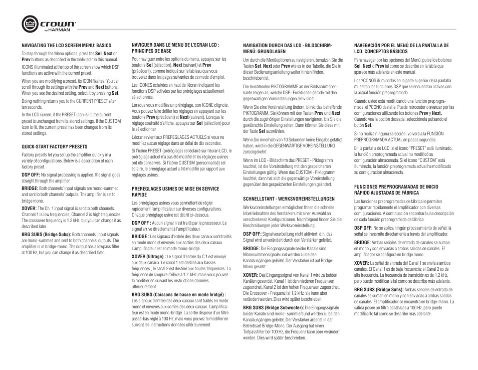 Crown Audio XTi Series User Manual | Page 24 / 48