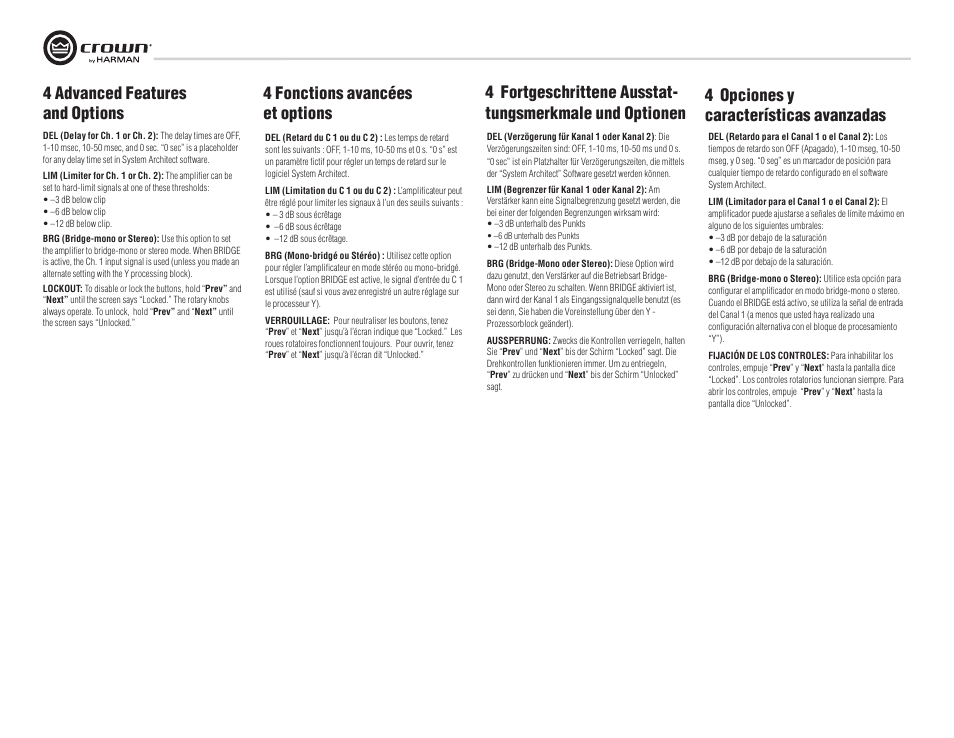Crown Audio XTi Series User Manual | Page 26 / 48