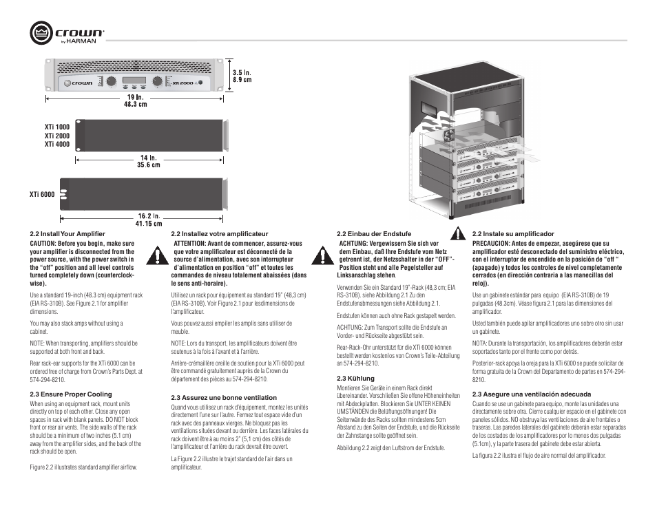 Crown Audio XTi Series User Manual | Page 8 / 48