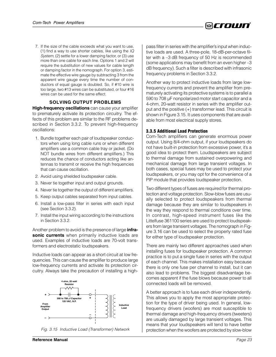 Crown Audio Com-Tech "10 Series" User Manual | Page 23 / 51