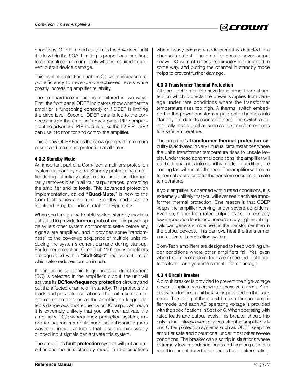 Crown Audio Com-Tech "10 Series" User Manual | Page 27 / 51