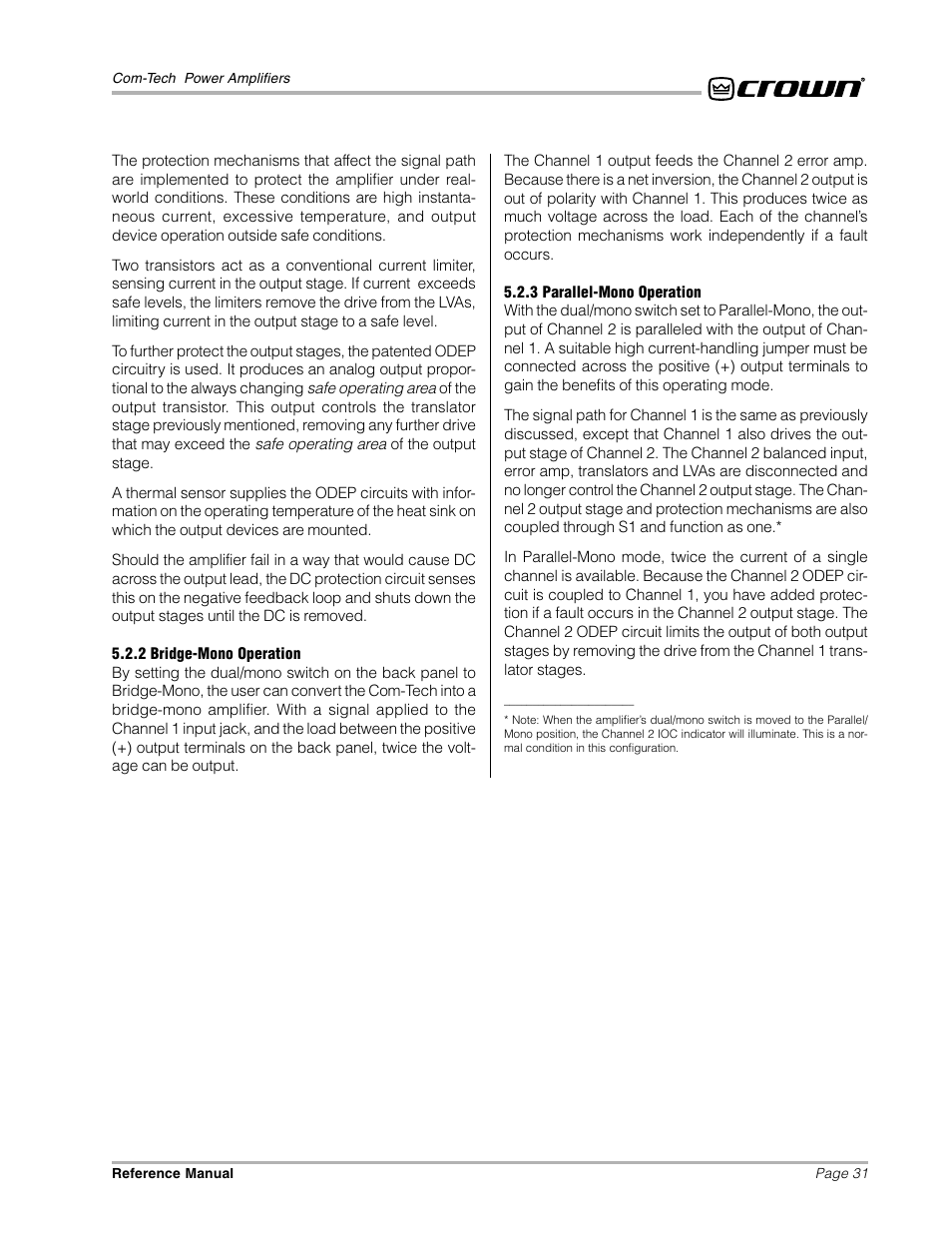 Crown Audio Com-Tech "10 Series" User Manual | Page 31 / 51