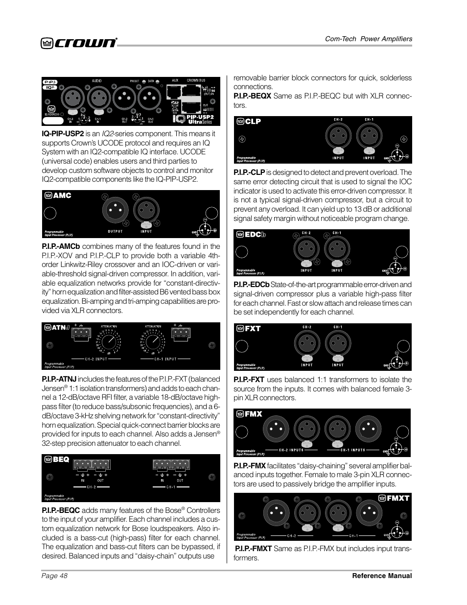 Crown Audio Com-Tech "10 Series" User Manual | Page 48 / 51