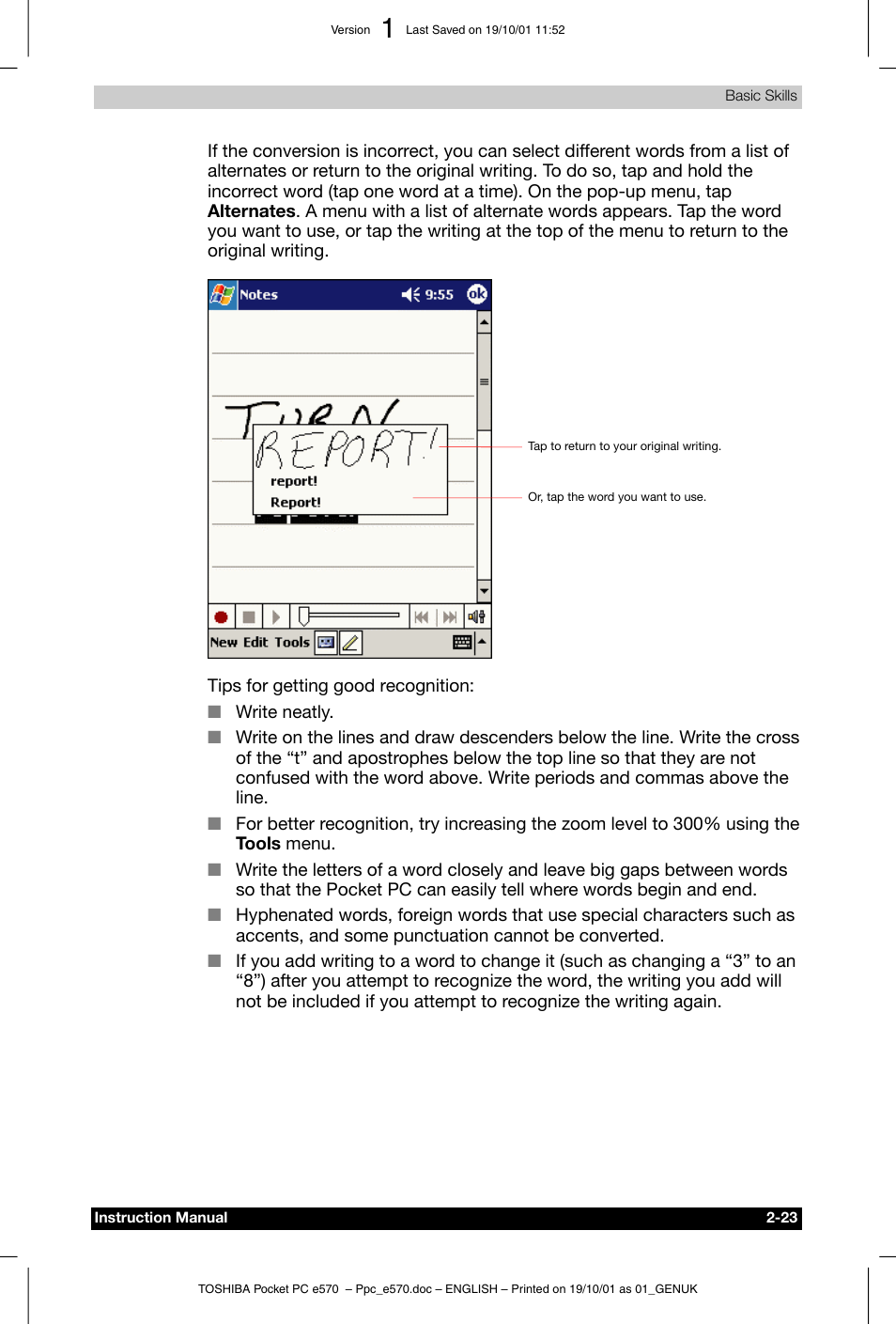 Toshiba Pocket PC e570 User Manual | Page 35 / 103