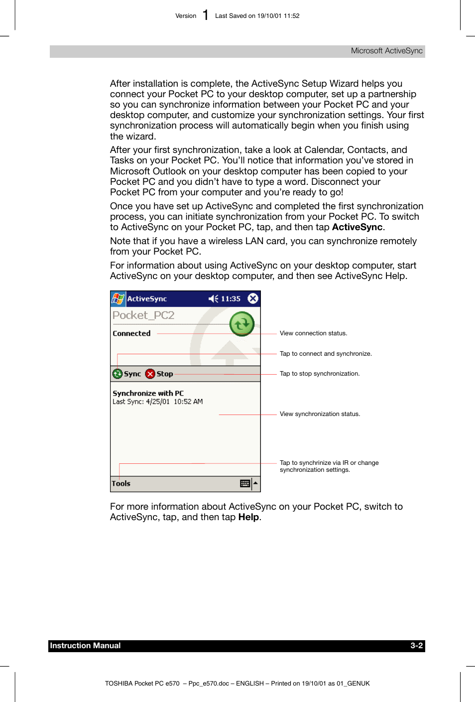 Toshiba Pocket PC e570 User Manual | Page 47 / 103