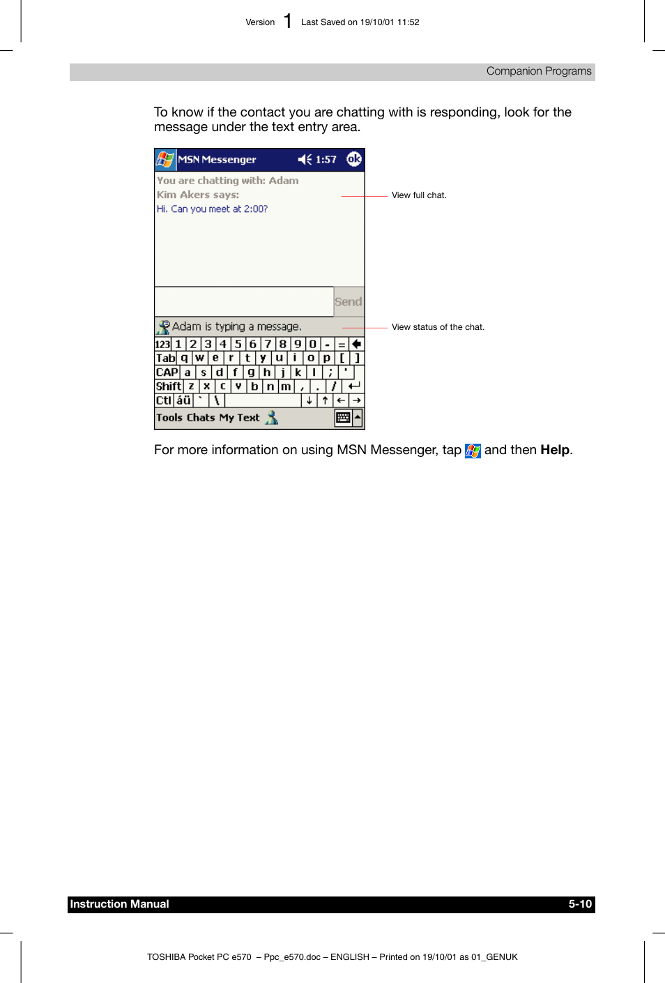 Toshiba Pocket PC e570 User Manual | Page 73 / 103