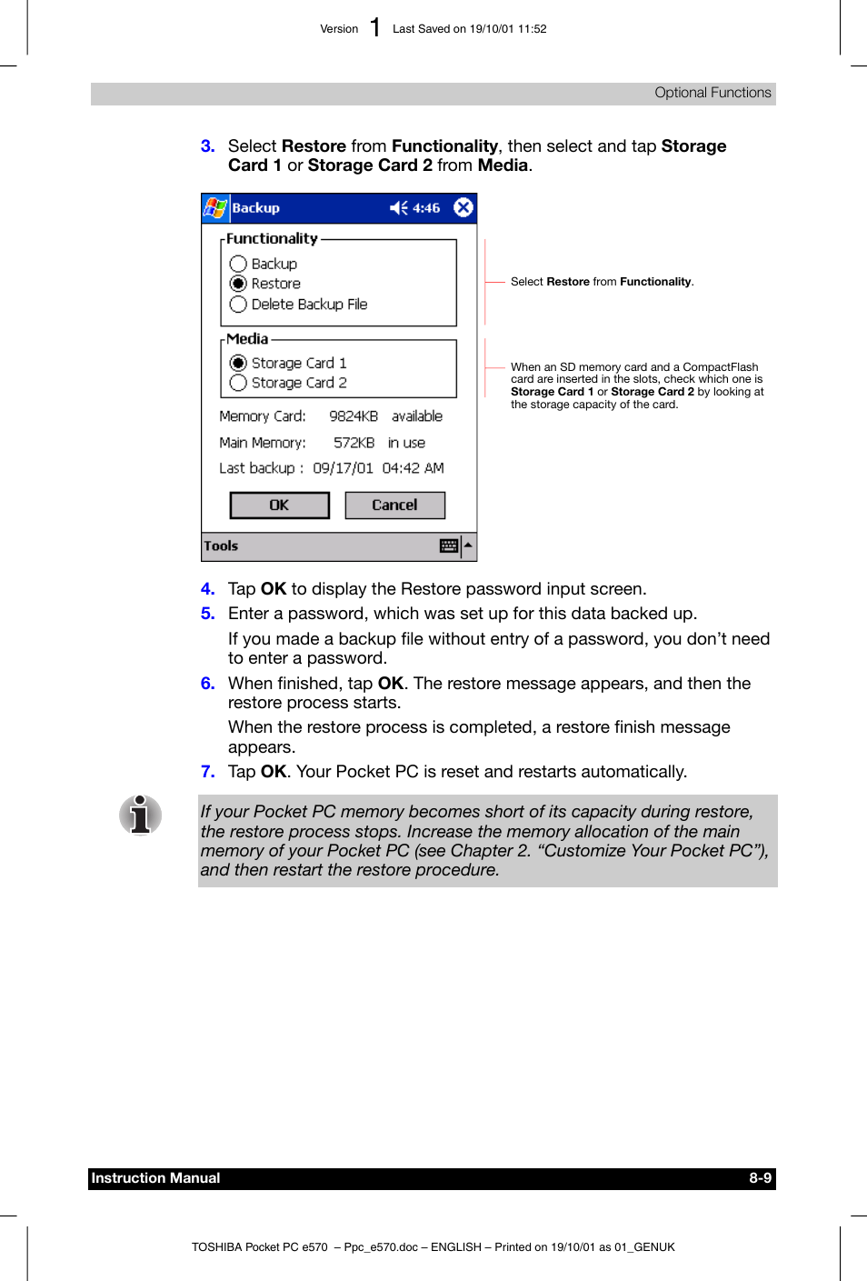 Toshiba Pocket PC e570 User Manual | Page 97 / 103