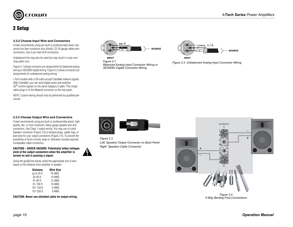 2 setup | Crown Audio I-Tech Series User Manual | Page 10 / 48