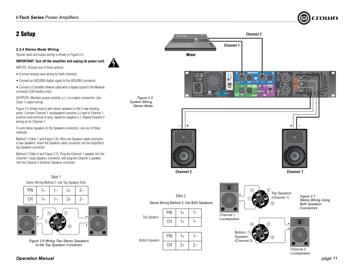 2 setup | Crown Audio I-Tech Series User Manual | Page 11 / 48