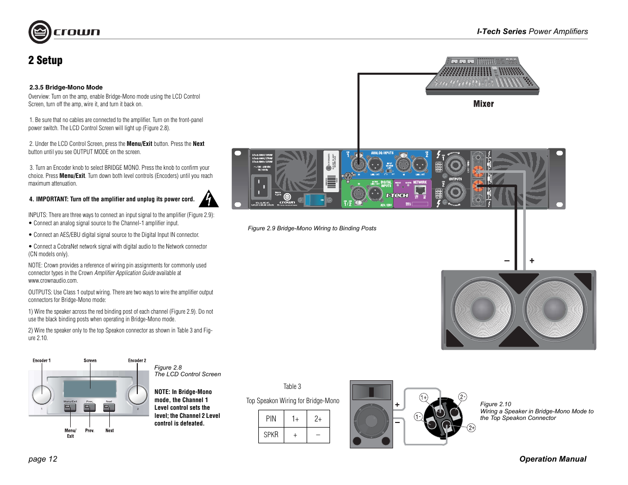 2 setup | Crown Audio I-Tech Series User Manual | Page 12 / 48