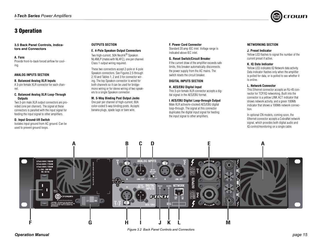 3 operation | Crown Audio I-Tech Series User Manual | Page 15 / 48