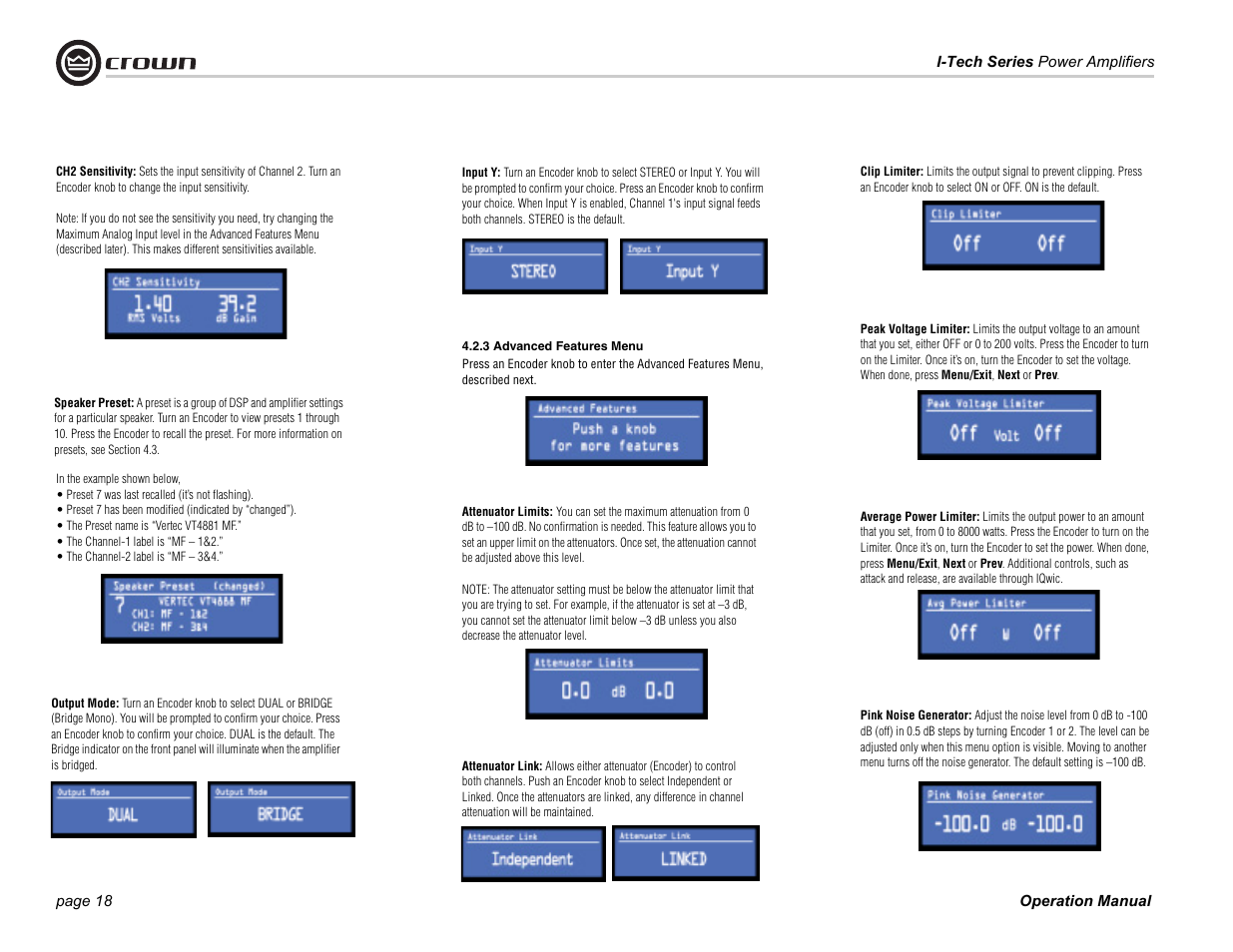 Crown Audio I-Tech Series User Manual | Page 18 / 48