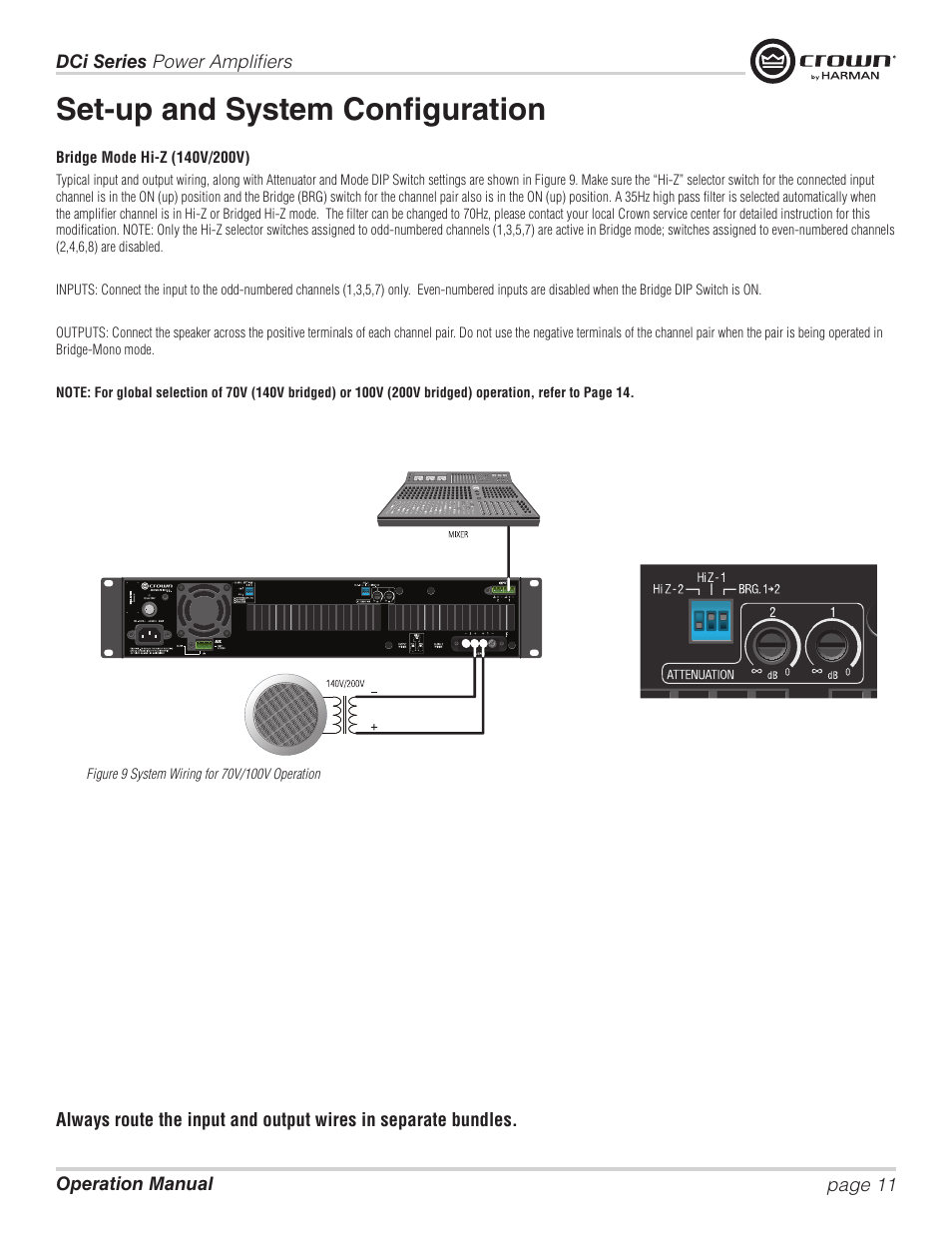 Set-up and system configuration | Crown Audio DCi Series – Analog Input Models User Manual | Page 11 / 32