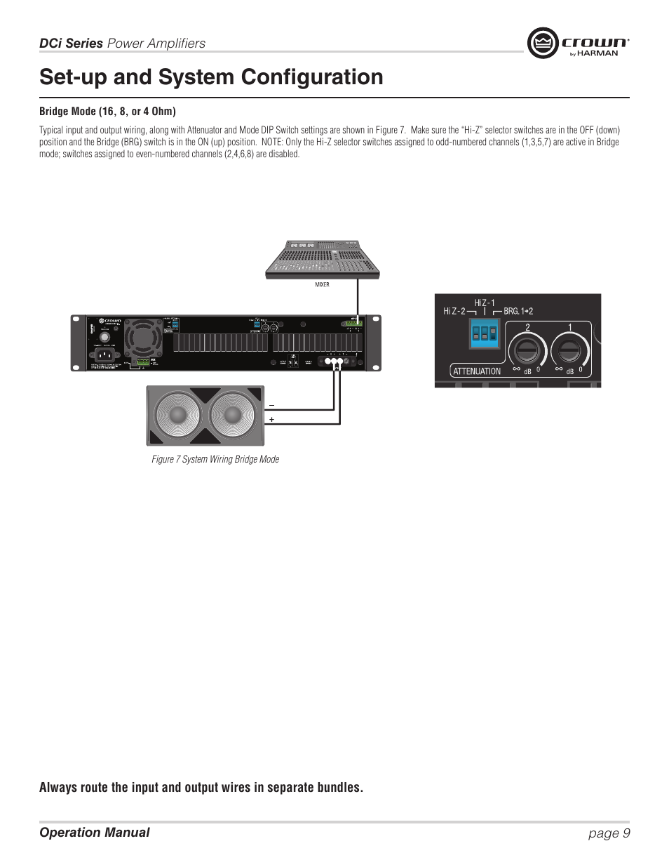 Set-up and system configuration | Crown Audio DCi Series – Analog Input Models User Manual | Page 9 / 32