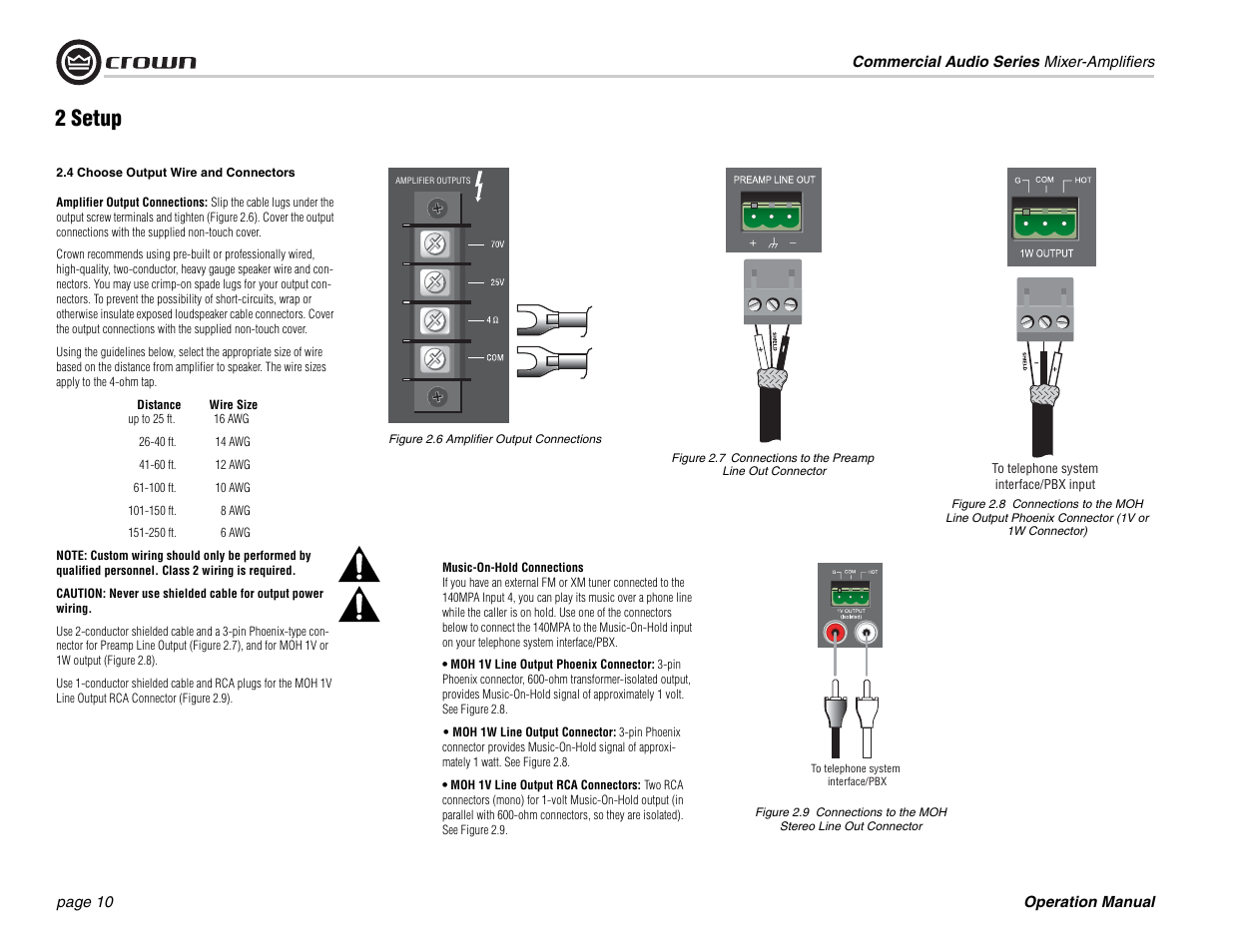 2 setup | Crown Audio 140MPA User Manual | Page 10 / 24