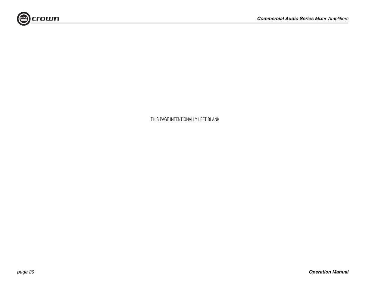 Crown Audio 140MPA User Manual | Page 20 / 24
