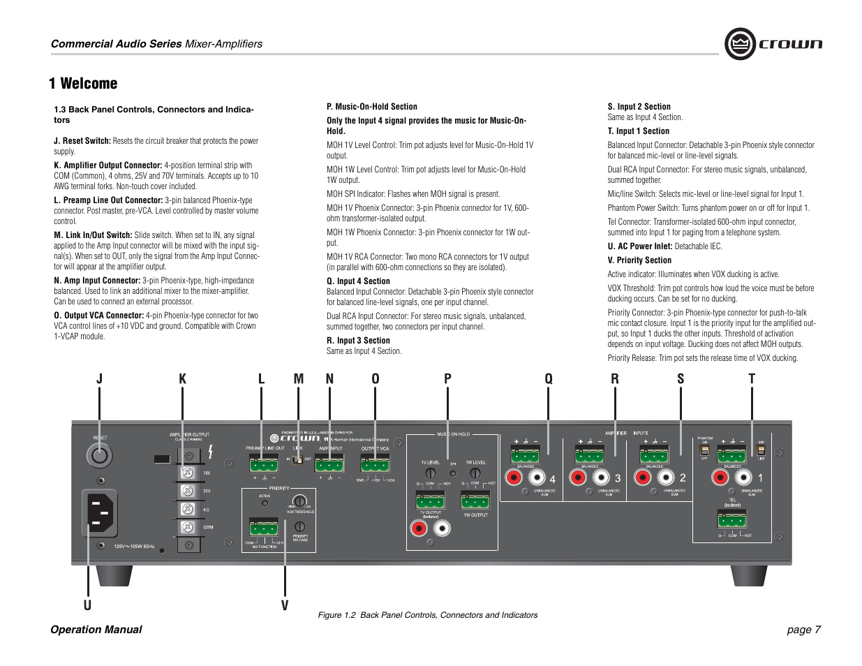 1 welcome | Crown Audio 140MPA User Manual | Page 7 / 24