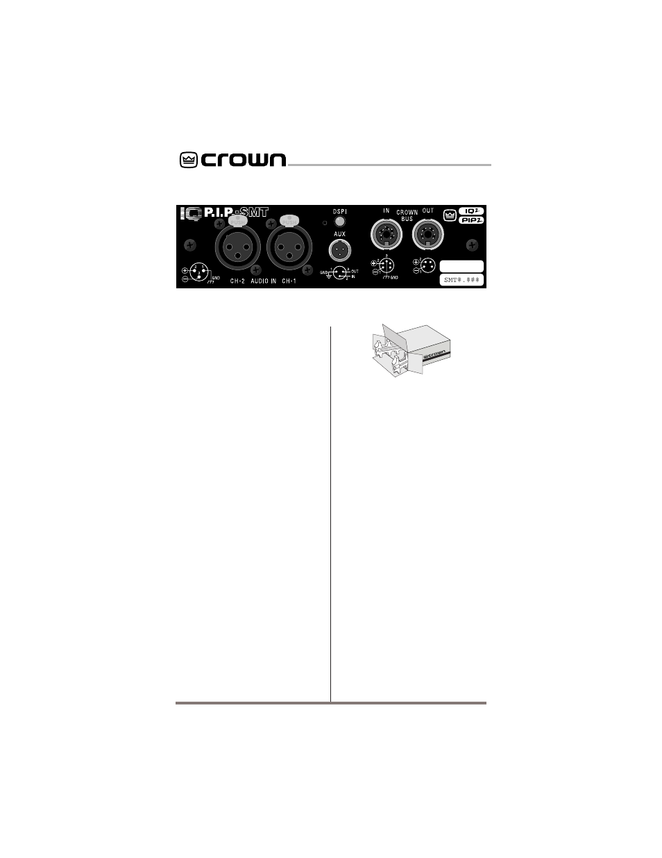 1 welcome, 1 unpacking | Crown Audio IQ-P.I.P.-SMT User Manual | Page 8 / 39