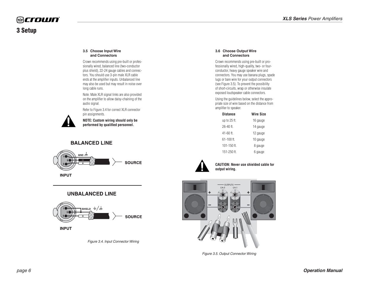 3 setup | Crown Audio XLS Series (3 rack space height) User Manual | Page 6 / 20