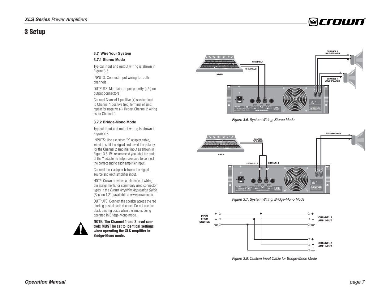 3 setup | Crown Audio XLS Series (3 rack space height) User Manual | Page 7 / 20