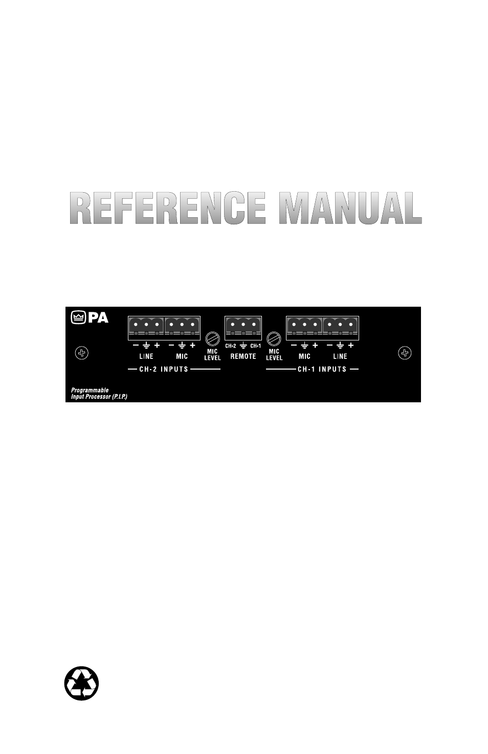 Crown Audio P.I.P.-PA User Manual | 20 pages