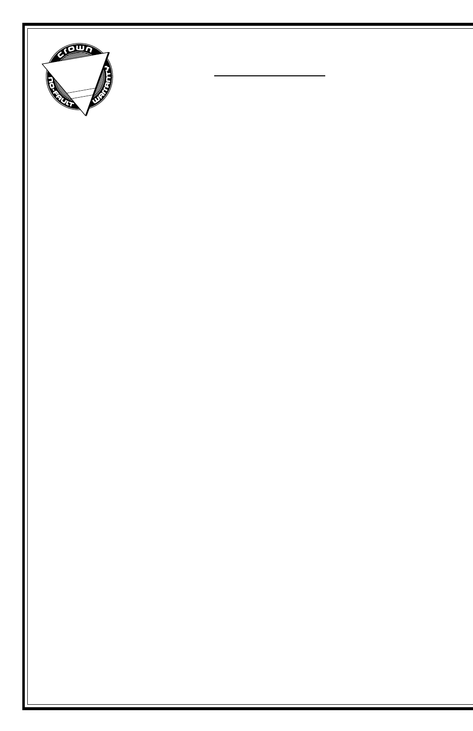Three year full w arranty, North america, P.i.p.–pa page 16 | Crown Audio P.I.P.-PA User Manual | Page 16 / 20