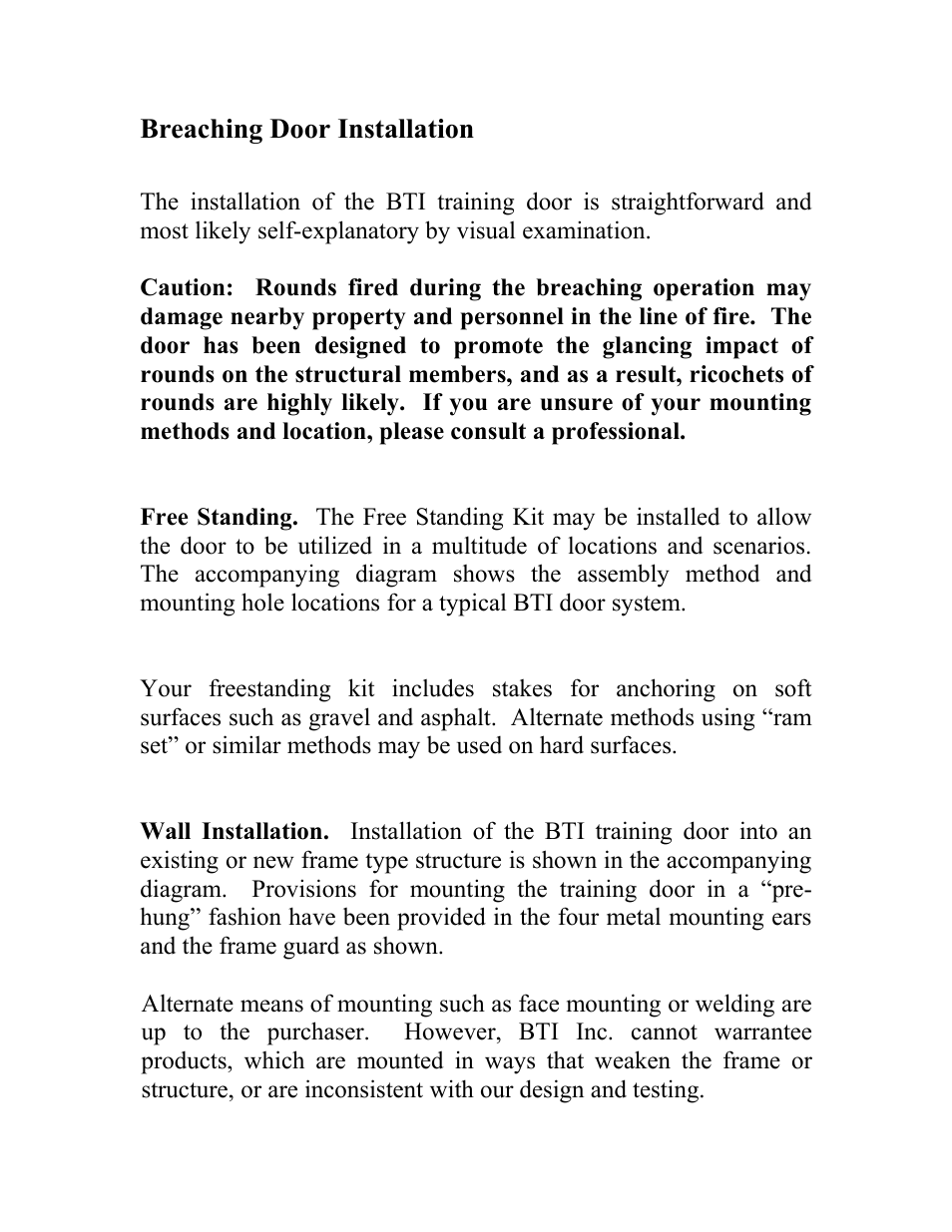 Breaching Technologies Shotgun Breaching Door User Manual | Page 3 / 9