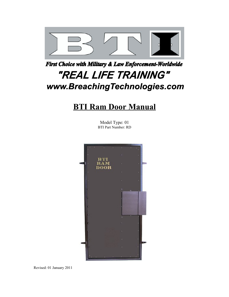 Breaching Technologies Ram Breaching Door User Manual | 10 pages