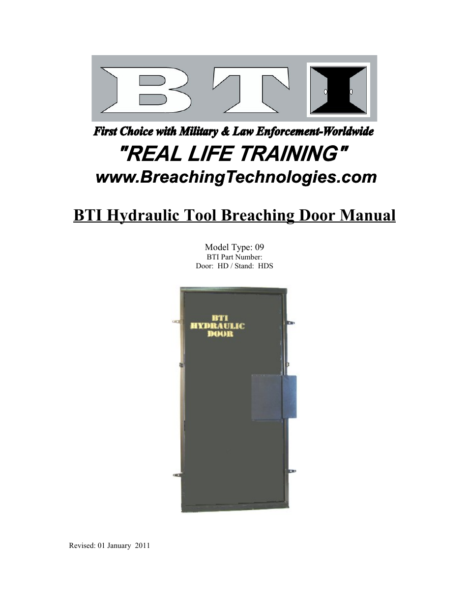 Breaching Technologies Hydraulic Breaching Door User Manual | 10 pages