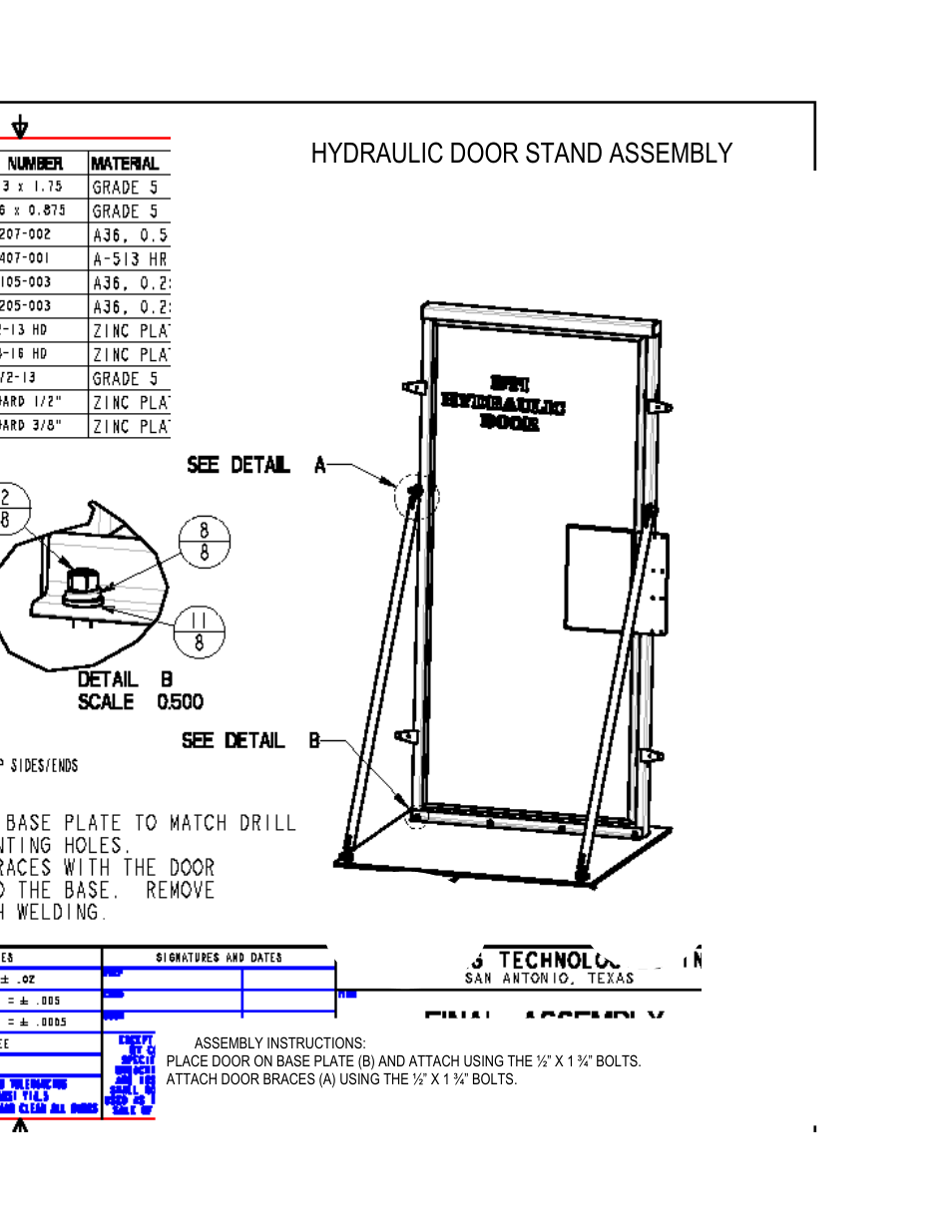 Hydraulic door stand assembly | Breaching Technologies Hydraulic Breaching Door User Manual | Page 4 / 10