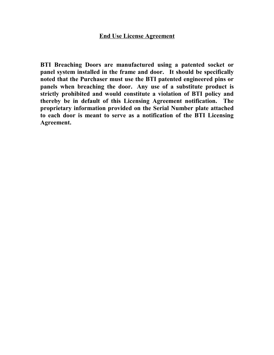 Breaching Technologies Pry Breaching Door User Manual | Page 10 / 10