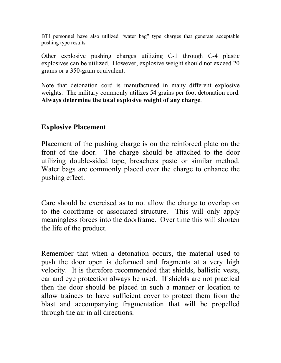 Breaching Technologies Lock Explosive Breaching Door User Manual | Page 11 / 13