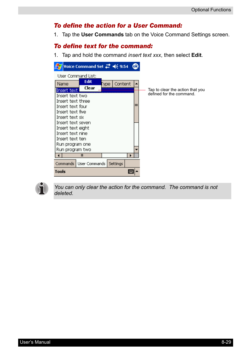 Toshiba Pocket PC e400 User Manual | Page 107 / 116