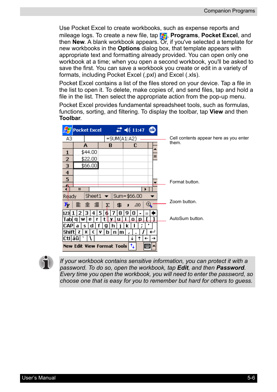 Toshiba Pocket PC e400 User Manual | Page 66 / 116