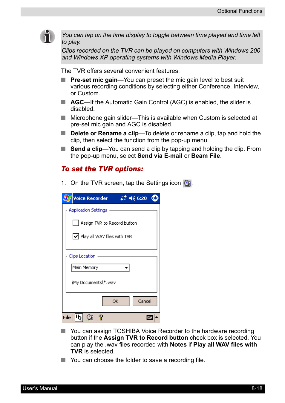 Toshiba Pocket PC e400 User Manual | Page 96 / 116