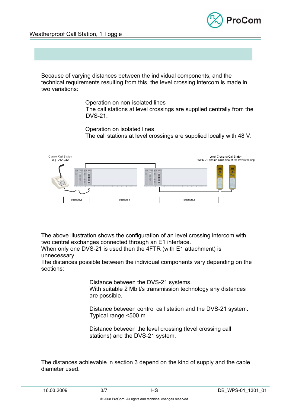 Data sheet, Wps-01 | Procom WPS-01 User Manual | Page 3 / 7