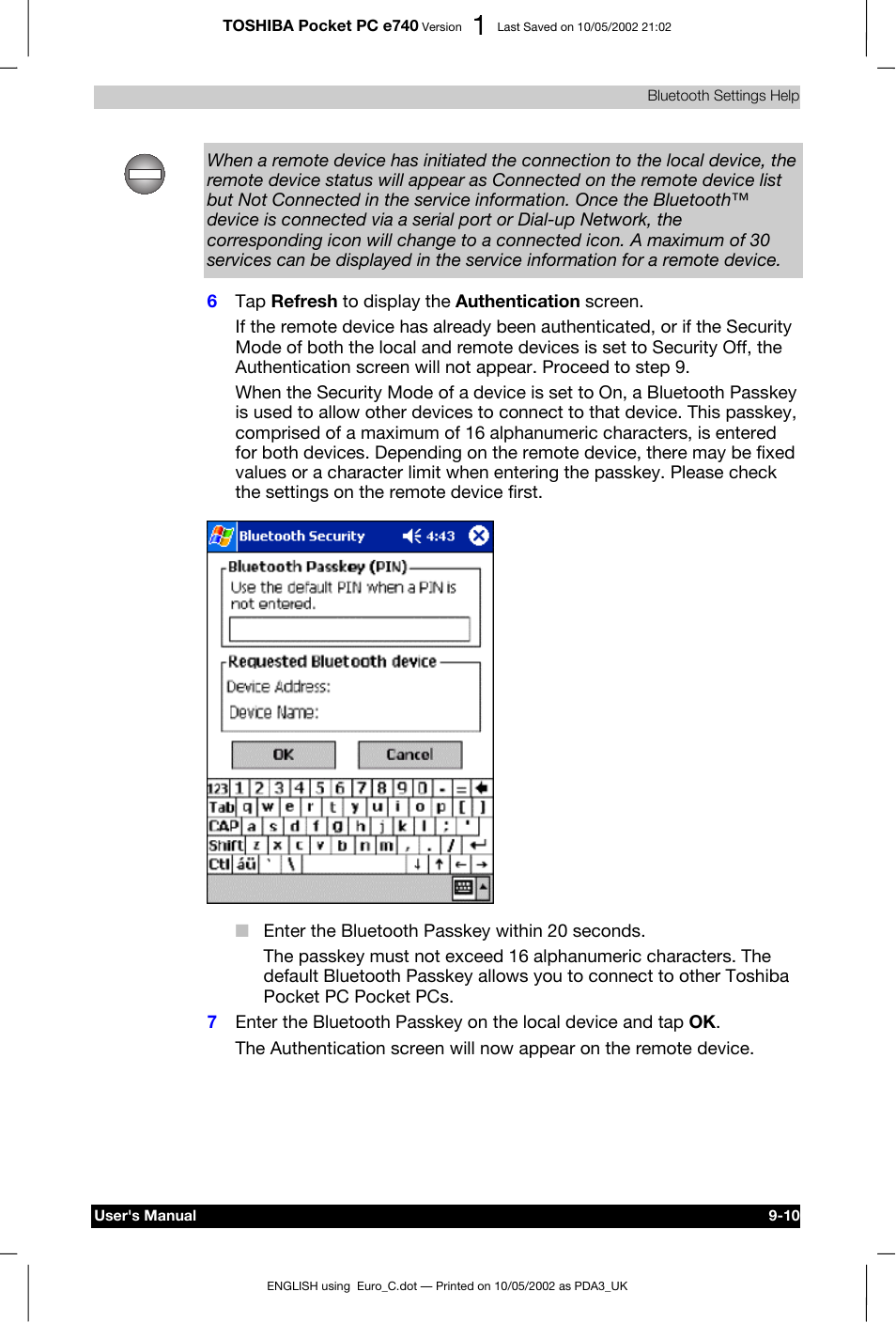 Toshiba Pocket PC e740 User Manual | Page 123 / 182