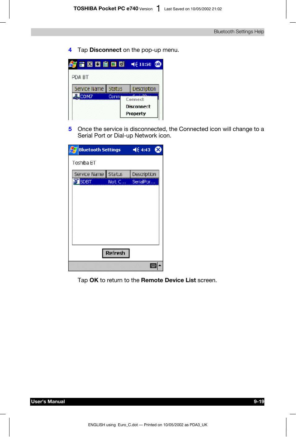 Toshiba Pocket PC e740 User Manual | Page 132 / 182