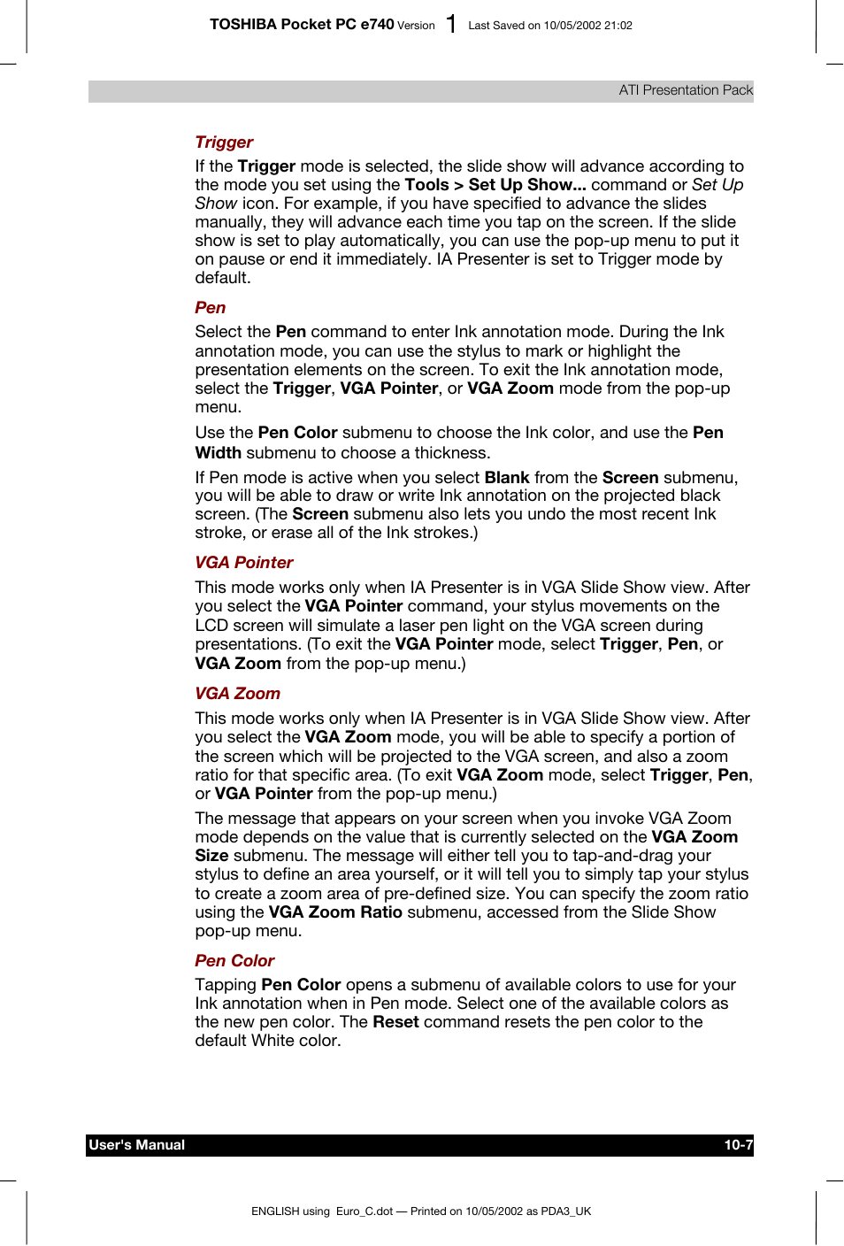 Toshiba Pocket PC e740 User Manual | Page 148 / 182