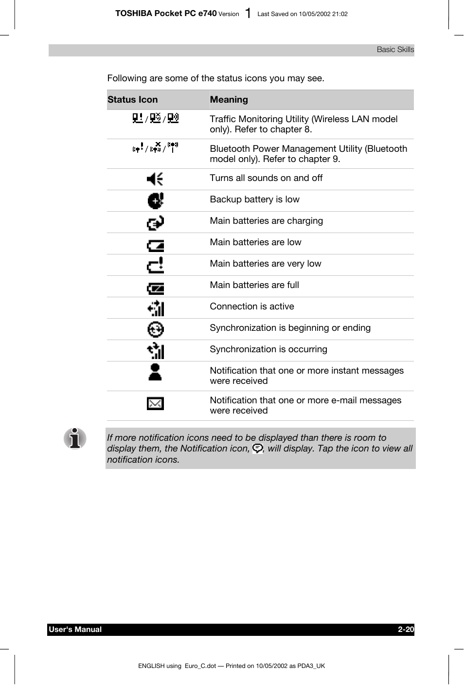 Toshiba Pocket PC e740 User Manual | Page 37 / 182