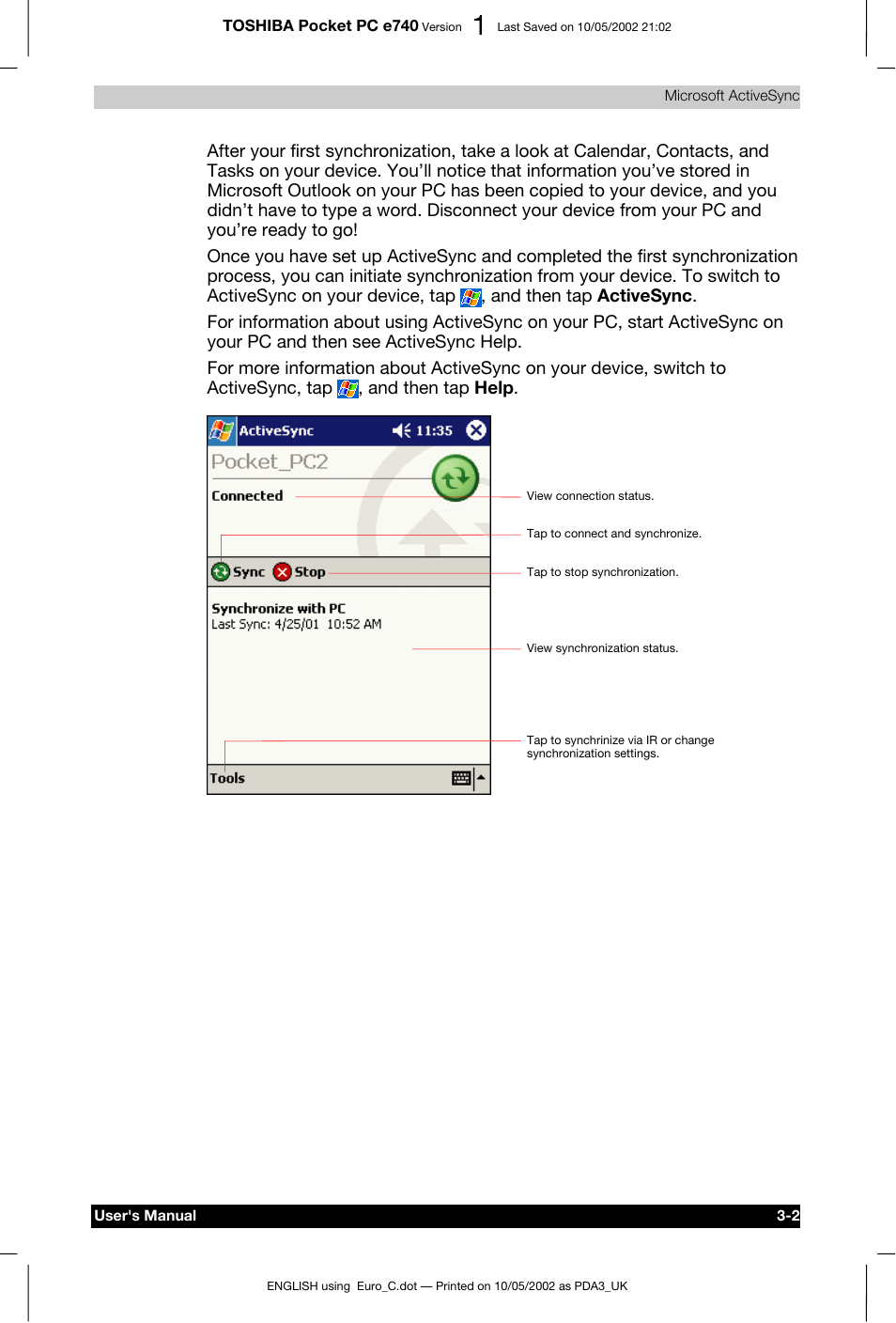 Toshiba Pocket PC e740 User Manual | Page 58 / 182